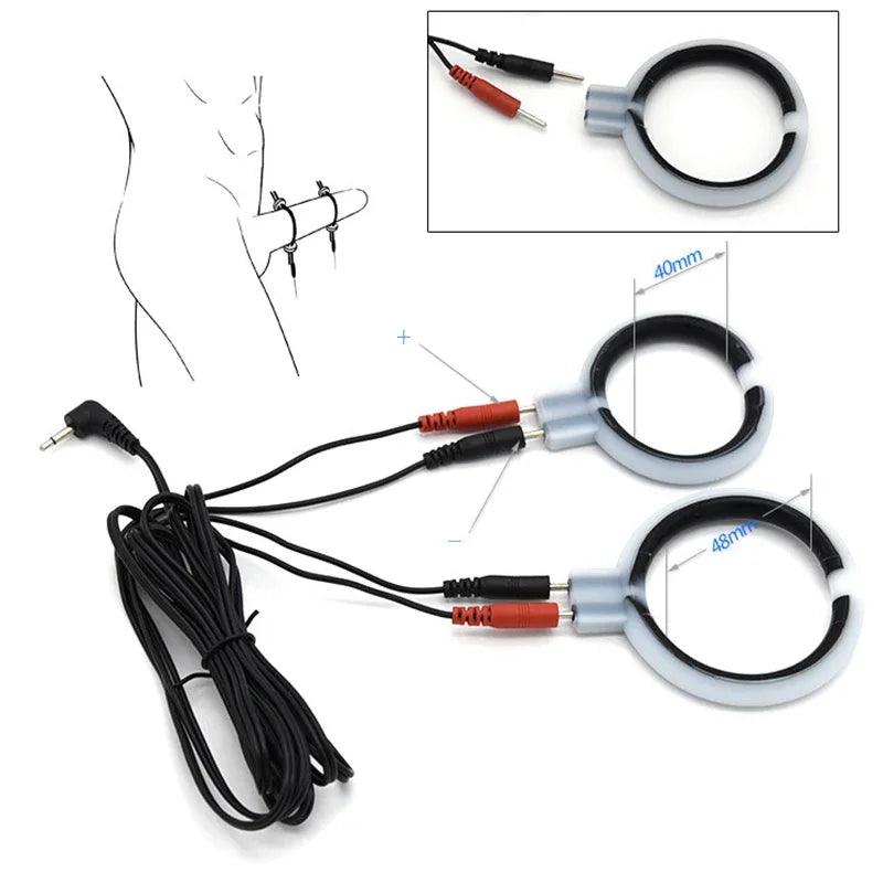 Electric Shock Penis Plug and Cock Ring Stimulator | Estim Electrostimulation Anal Plug BDSM Electrosex Toy for Couples 18+ - Passion Pulse Adult
