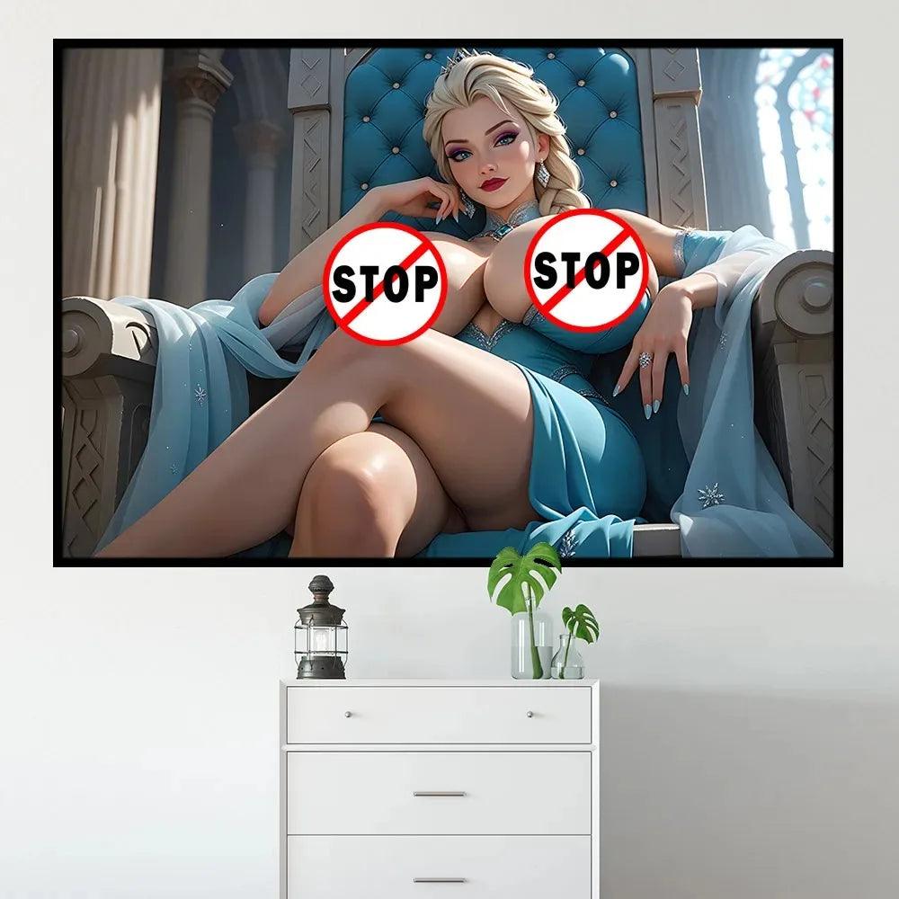 High-Definition Canvas Poster – Sexy Cartoon Decorative Wall Art for Living Room or Home Decor (Unframed) - Passion Pulse Adult