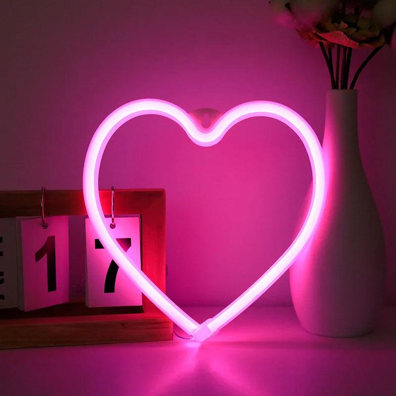 Heart-Shaped LED Neon Light – Wall Mounted Night Light for Valentine's Day & Home Decor - Passion Pulse Adult