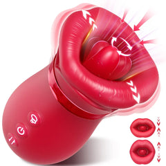 DearVibe 360° Rose Vibrators – Tongue Licking Clit Stimulator for Women - Passion Pulse Adult