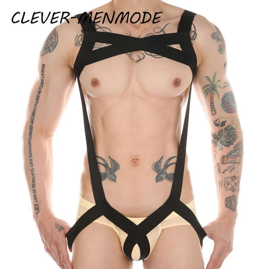 Men's Sexy Adult Penis Hole One-Piece Harness – BDSM Restraint & Dick Ring Underwear - Passion Pulse Adult