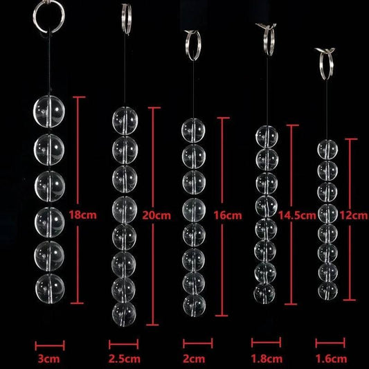 CrystalGlass Anal Beads - 5 Sizes Glass Butt Plug for Men, Women, and Couples with Smooth Vaginal and Anal Balls for BDSM, Massage, and Erotic Play - Passion Pulse Adult