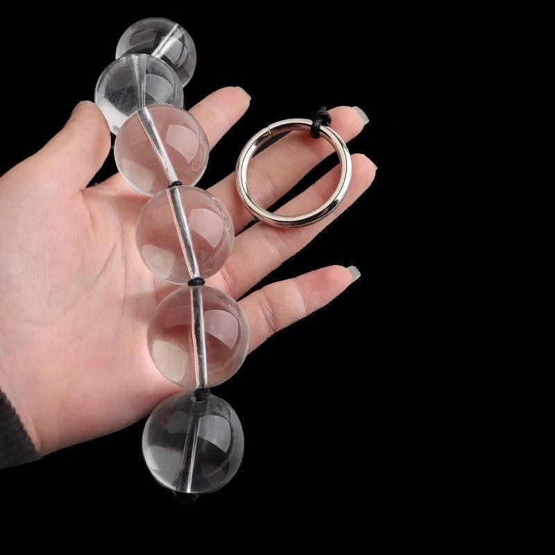 CrystalGlass Anal Beads - 5 Sizes Glass Butt Plug for Men, Women, and Couples with Smooth Vaginal and Anal Balls for BDSM, Massage, and Erotic Play - Passion Pulse Adult