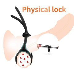 Adjustable Silicone Penis Lock Cock Ring | Bondage Erection Enhancer & Delay Ejaculation | Enlargement Ball Stretcher Massager | Sex Toy for Men - Passion Pulse Adult