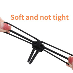 Adjustable Silicone Penis Lock Cock Ring | Bondage Erection Enhancer & Delay Ejaculation | Enlargement Ball Stretcher Massager | Sex Toy for Men - Passion Pulse Adult