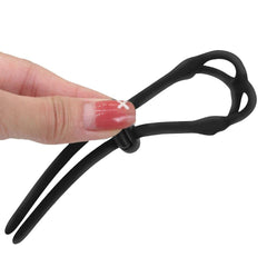 Adjustable Silicone Penis Lock Cock Ring | Bondage Erection Enhancer & Delay Ejaculation | Enlargement Ball Stretcher Massager | Sex Toy for Men - Passion Pulse Adult