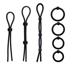 Adjustable Silicone Penis Lock Cock Ring | Bondage Erection Enhancer & Delay Ejaculation | Enlargement Ball Stretcher Massager | Sex Toy for Men - Passion Pulse Adult