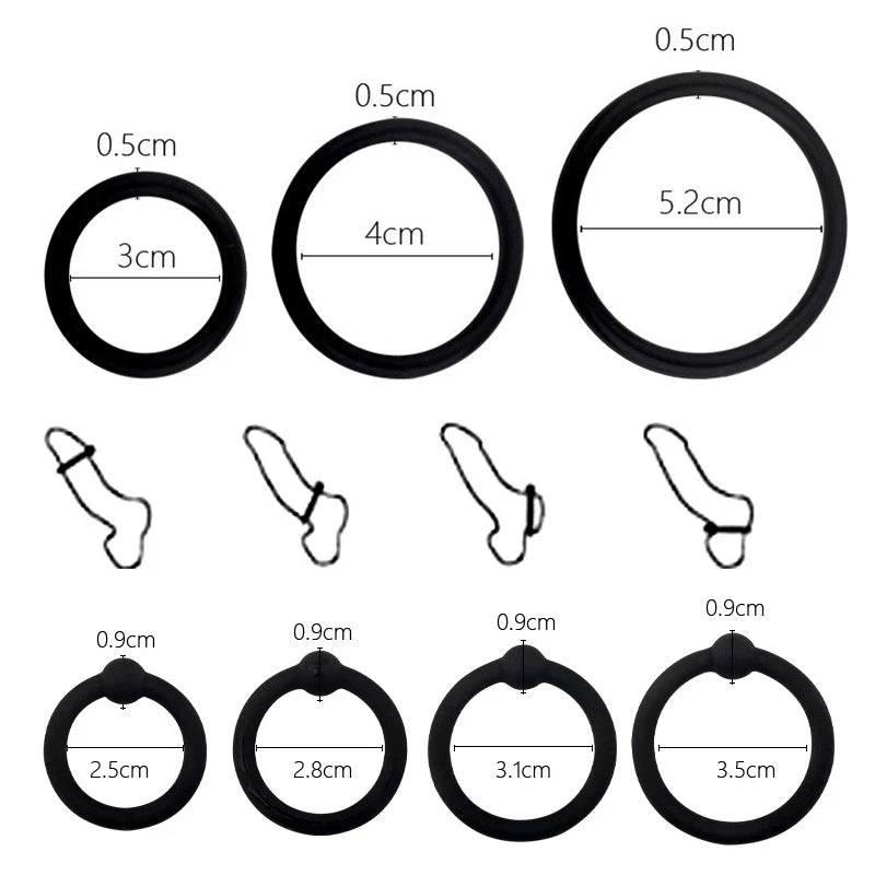 Adjustable Silicone Penis Lock Cock Ring | Bondage Erection Enhancer & Delay Ejaculation | Enlargement Ball Stretcher Massager | Sex Toy for Men - Passion Pulse Adult