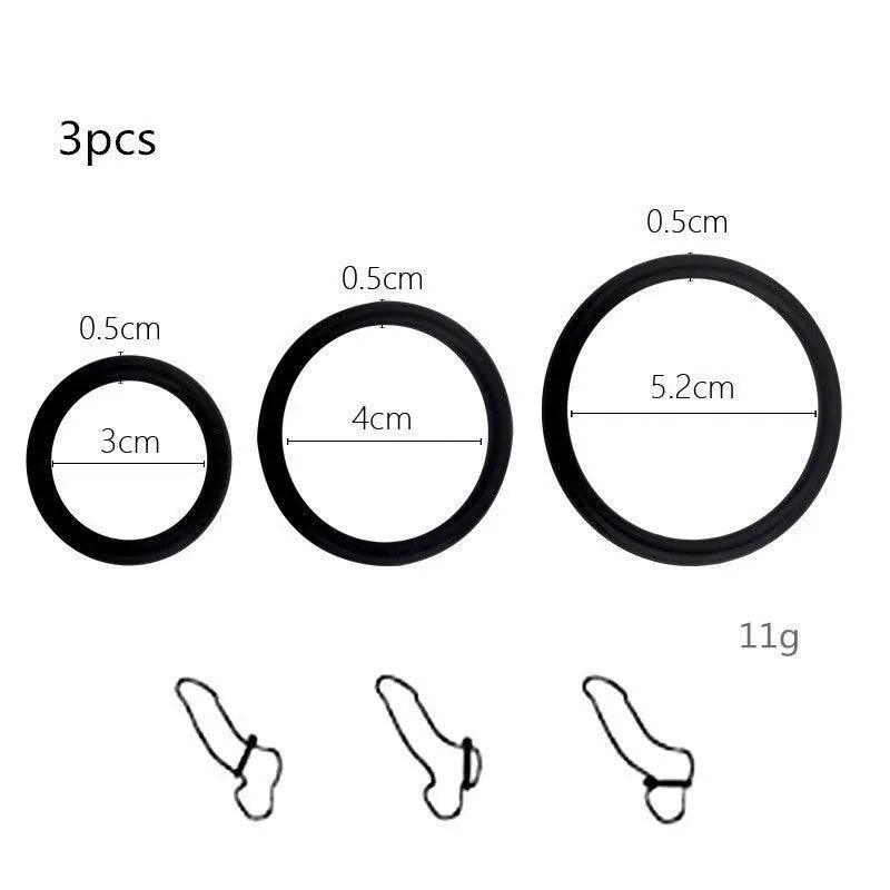 Adjustable Silicone Penis Lock Cock Ring | Bondage Erection Enhancer & Delay Ejaculation | Enlargement Ball Stretcher Massager | Sex Toy for Men - Passion Pulse Adult