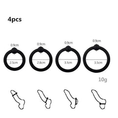 Adjustable Silicone Penis Lock Cock Ring | Bondage Erection Enhancer & Delay Ejaculation | Enlargement Ball Stretcher Massager | Sex Toy for Men - Passion Pulse Adult