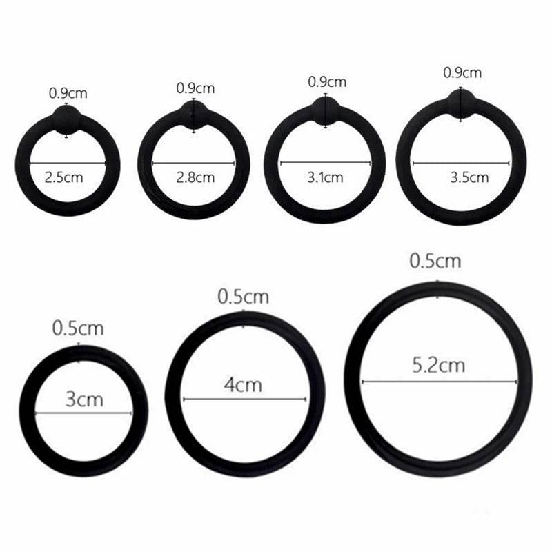 Adjustable Silicone Penis Lock Cock Ring | Bondage Erection Enhancer & Delay Ejaculation | Enlargement Ball Stretcher Massager | Sex Toy for Men - Passion Pulse Adult