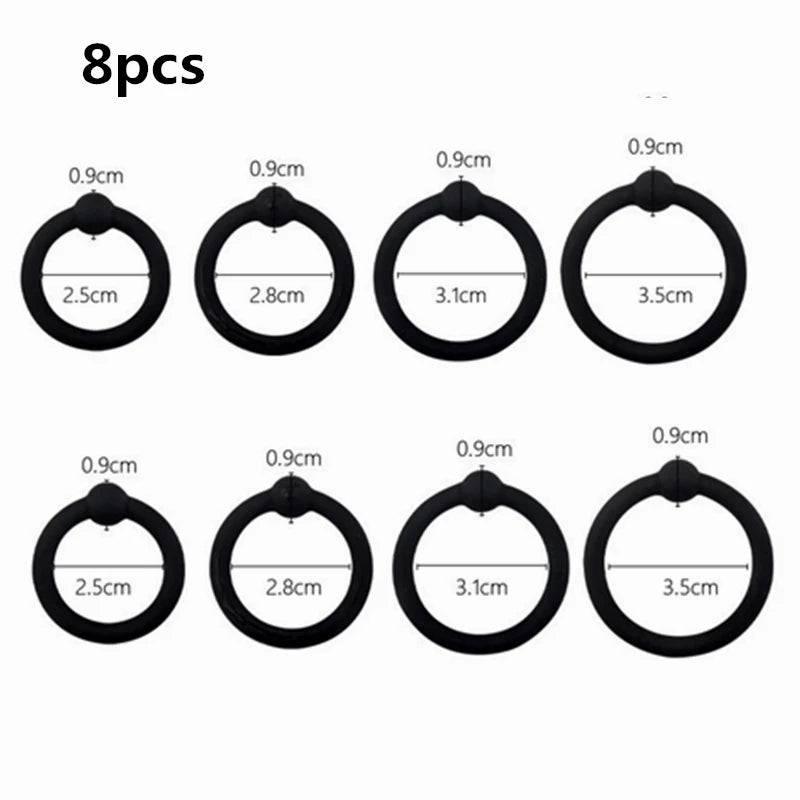 Adjustable Silicone Penis Lock Cock Ring | Bondage Erection Enhancer & Delay Ejaculation | Enlargement Ball Stretcher Massager | Sex Toy for Men - Passion Pulse Adult