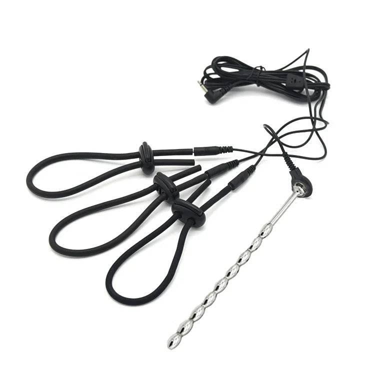 Electric Shock Penis Plug and Cock Ring Stimulator | Estim Electrostimulation Anal Plug BDSM Electrosex Toy for Couples 18+ - Passion Pulse Adult