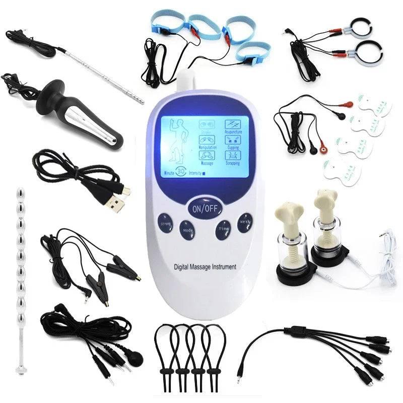 Electric Shock Penis Plug and Cock Ring Stimulator | Estim Electrostimulation Anal Plug BDSM Electrosex Toy for Couples 18+ - Passion Pulse Adult