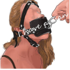 Leather Head Harness with Mouth Gag and Blindfold | BDSM Silicone Ball Gag Mask for Couples Roleplay & Bondage Games 18+ - Passion Pulse Adult
