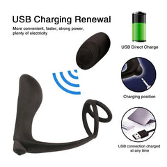 Male Prostate Massager Vibrator Butt Plug: Silicone Ring for Delayed Ejaculation - Passion Pulse Adult