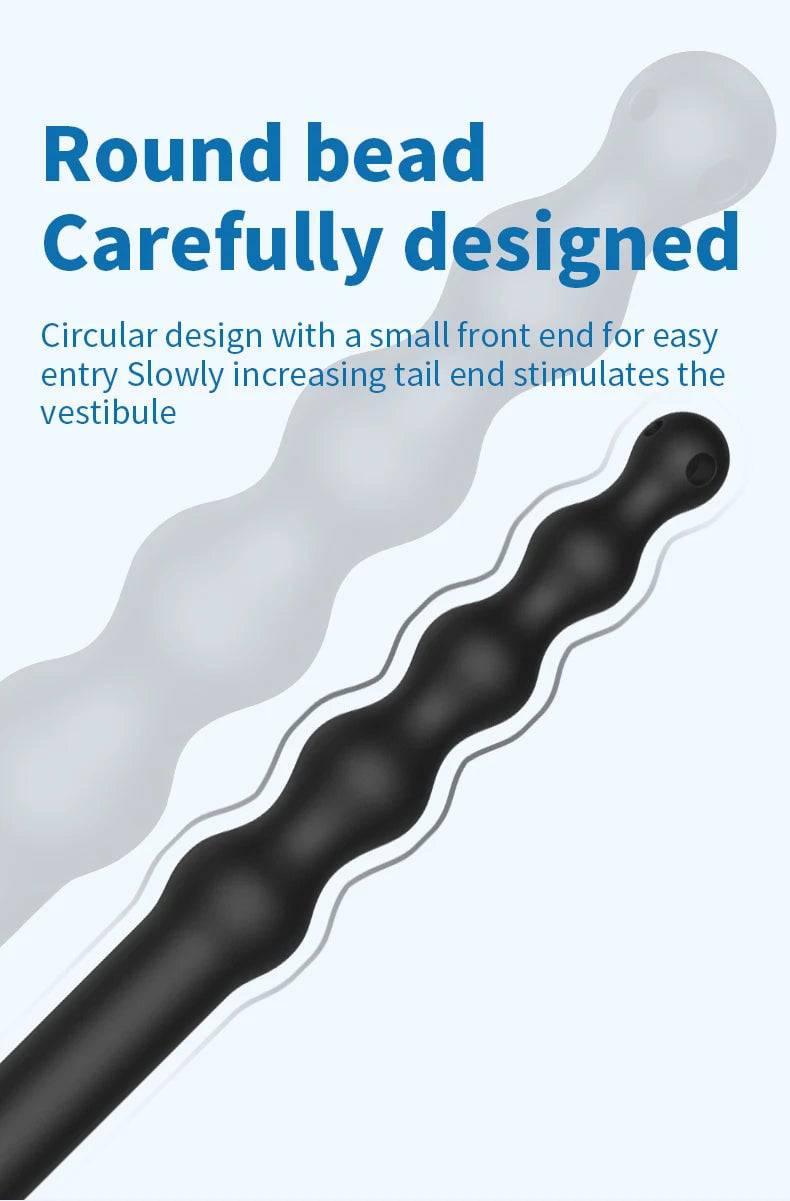 Silicone Bead Washer Douche and Enema Kit - Long 58cm Anal and Vaginal Cleaning Wand with Water Spray for Couples and Personal Hygiene - Passion Pulse Adult