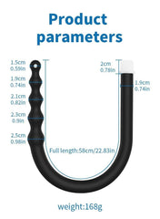 Silicone Bead Washer Douche and Enema Kit - Long 58cm Anal and Vaginal Cleaning Wand with Water Spray for Couples and Personal Hygiene - Passion Pulse Adult