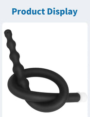 Silicone Bead Washer Douche and Enema Kit - Long 58cm Anal and Vaginal Cleaning Wand with Water Spray for Couples and Personal Hygiene - Passion Pulse Adult