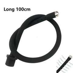 Silicone Bead Washer Douche and Enema Kit - Long 58cm Anal and Vaginal Cleaning Wand with Water Spray for Couples and Personal Hygiene - Passion Pulse Adult