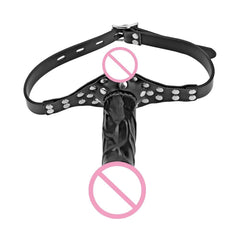 EXVOID Slave Restraint Realistic Penis Gag Mouth Plug BDSM Bondage Head Strapon Open Mouth Gag Adult Game - Passion Pulse Adult