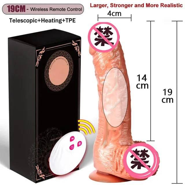 Thrusting Rotating Dildo Vibrator – Remote Control & Suction Cup - Passion Pulse Adult