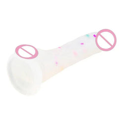 Confetti Clear Silicone Dildo – Realistic Design with Strong Suction Cup for Hands-Free Play - Passion Pulse Adult