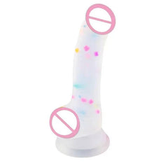 Confetti Clear Silicone Dildo – Realistic Design with Strong Suction Cup for Hands-Free Play - Passion Pulse Adult