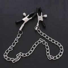Adjustable Metal Nipple Clamps with Chain | BDSM Bondage Erotic Toys for Women and Couples | Masturbation Accessories - Passion Pulse Adult