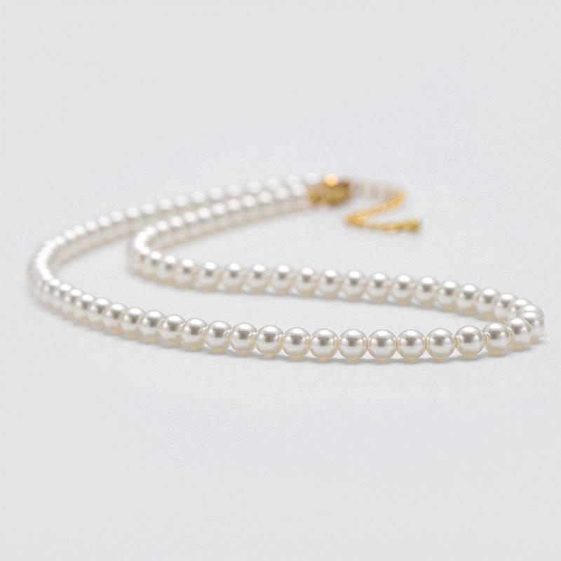 Fever Pearl Necklace - Classic Round High-End Elegant Retro Choker, - Passion Pulse Adult