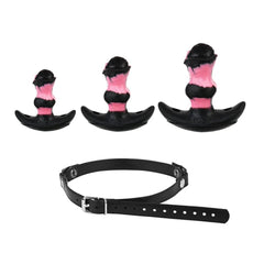 Adjustable Leather Mouth Gag with Vibrating Horse Dildo - 10 Modes Bondage Muzzle for Couples and BDSM Roleplay - Passion Pulse Adult