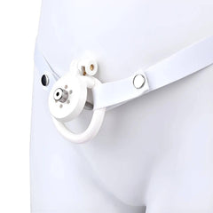 Pink/Black/White Adjustable Mini Metal Chastity Cage with Lock - BDSM Male Slave Cock Ring for Fetish Roleplay and Sissy Bondage Play - Passion Pulse Adult