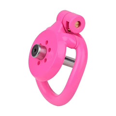 Pink/Black/White Adjustable Mini Metal Chastity Cage with Lock - BDSM Male Slave Cock Ring for Fetish Roleplay and Sissy Bondage Play - Passion Pulse Adult