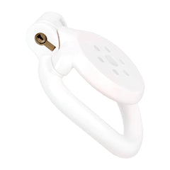 Pink/Black/White Adjustable Mini Metal Chastity Cage with Lock - BDSM Male Slave Cock Ring for Fetish Roleplay and Sissy Bondage Play - Passion Pulse Adult