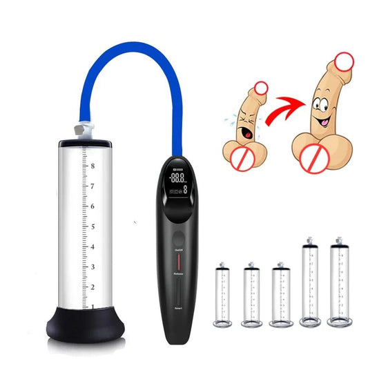 Electric Acrylic Penis Pump: Vacuum Pump for Male Penis Enlargement, Penile Training Extender, Cock Dick Pump for Men - Passion Pulse Adult