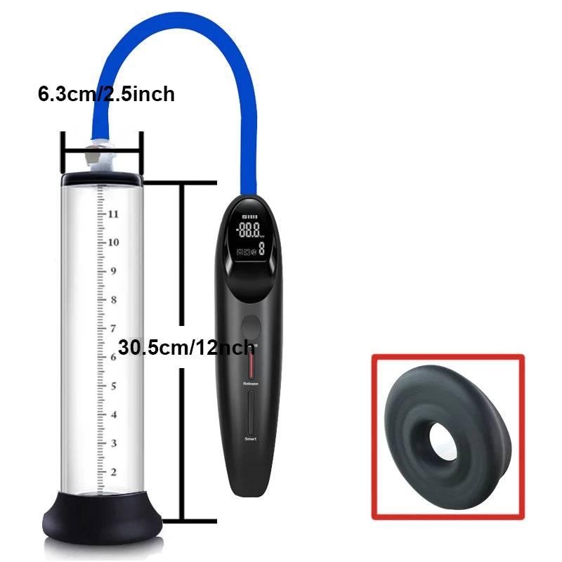 Electric Acrylic Penis Pump: Vacuum Pump for Male Penis Enlargement, Penile Training Extender, Cock Dick Pump for Men - Passion Pulse Adult