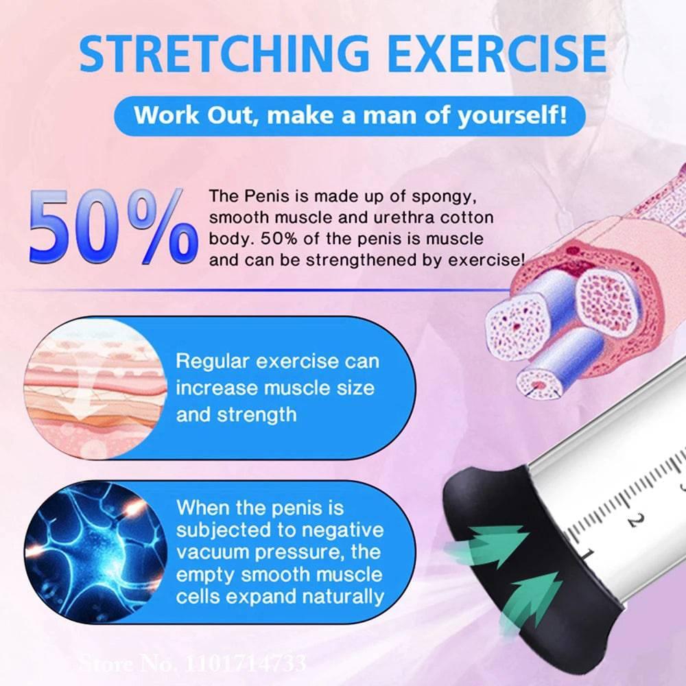 Electric Acrylic Penis Pump: Vacuum Pump for Male Penis Enlargement, Penile Training Extender, Cock Dick Pump for Men - Passion Pulse Adult