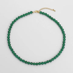 Minimalist Green Agate Necklace - Passion Pulse Adult