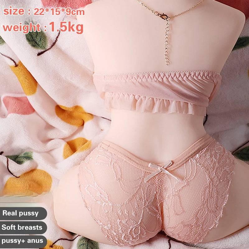 Half-Body Sex Dolls: 3D Silicone Women's Artificial Vaginas, Male Masturbator Pocket Pussy, Anal Ass, Sexy Nipples - Passion Pulse Adult