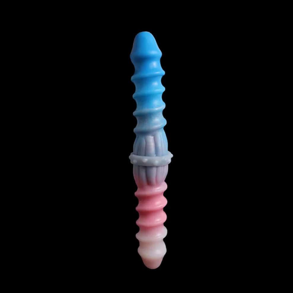 FAAK 15.7" Long Double Dildo - Colorful Knot Design for Intense Play - Passion Pulse Adult