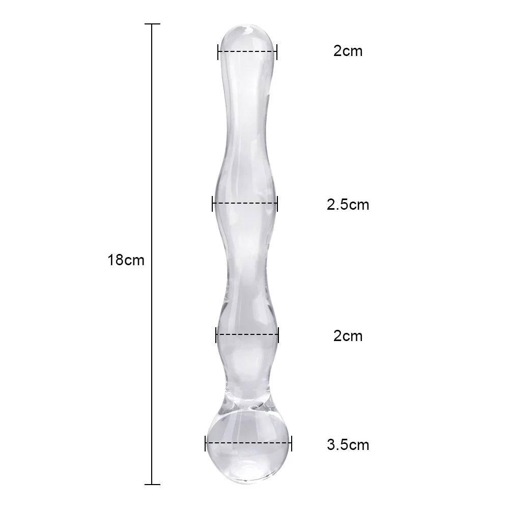 17cm Glass Dildo - Versatile Prostate & Vaginal Massager - Passion Pulse Adult
