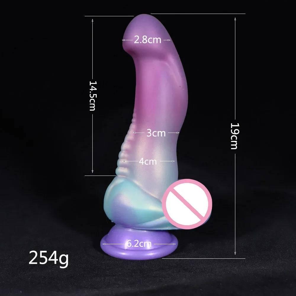 Liquid Silicone Dildo - G-Spot & Anal Plug Massager with Vibrant Colors - Passion Pulse Adult