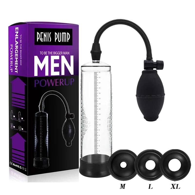 Effective Penis Pump: Enlargement Vacuum Dick Extender for Men, Sex Toy to Increase Length and Enlarger, Male Training Erotic Adult Sexy Product - Passion Pulse Adult