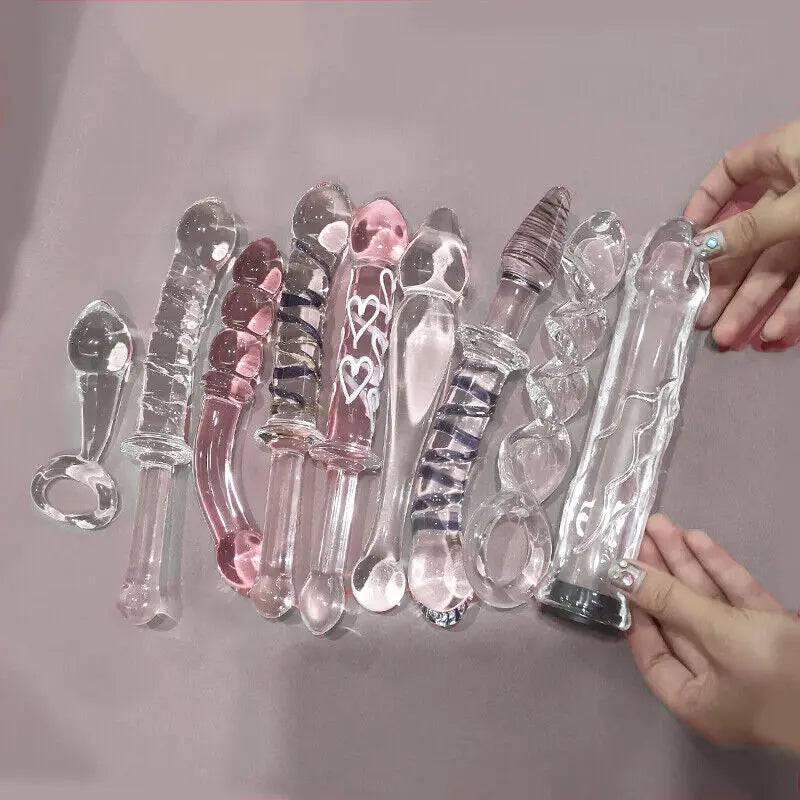Manyjoy Crystal Glass Dildo – Long G-Spot Massager & Anal Plug - Passion Pulse Adult