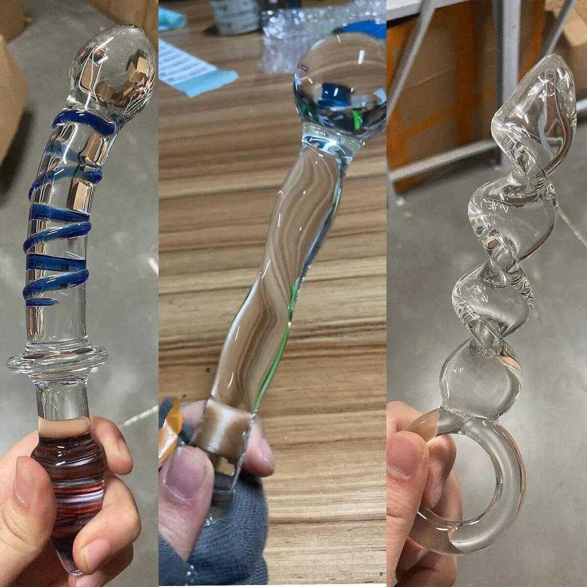 Manyjoy Crystal Glass Dildo – Long G-Spot Massager & Anal Plug - Passion Pulse Adult