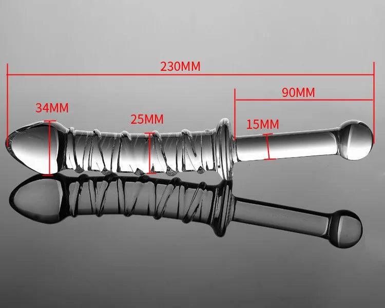 Manyjoy Crystal Glass Dildo – Long G-Spot Massager & Anal Plug - Passion Pulse Adult