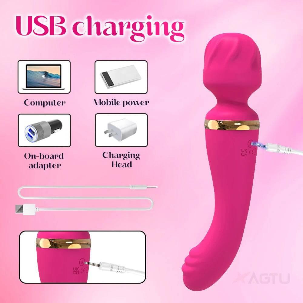 2 Motors AV Vibrator for Women G Spot Clit Clitoris Stimulator USB Rechargeable Vagina Massager Female Sex Toys Adults Goods - Passion Pulse Adult