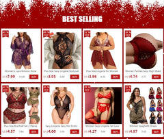 Plus-Size Lace Satin Nightdress with Spaghetti Straps - Sexy Sleepwear for Women - Passion Pulse Adult