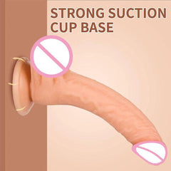 7-Inch Realistic Dildo with Suction Cup – Flexible Curved Shaft & Balls for G-Spot and Anal Play - Passion Pulse Adult