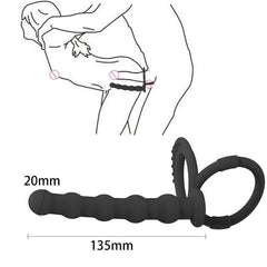 Double Penetration Toy – Anal Beads, Dildo Attachment & Cock Ring for Men & Women - Passion Pulse Adult